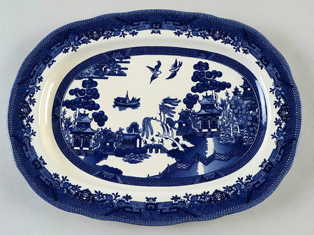 Blue Willow 12" Oval Serving Platter