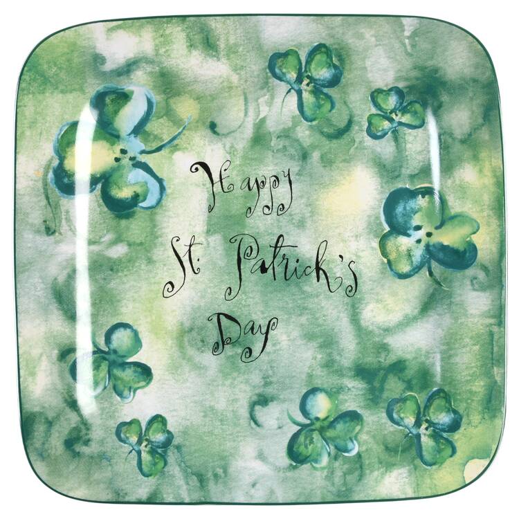 Happy St. Patrick's Day Square Dinner Plate