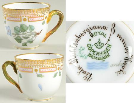 Flora Danica (1790 To 1960) Flat Demitasse Cup-Viola Muhlenbergiana B minor Ho