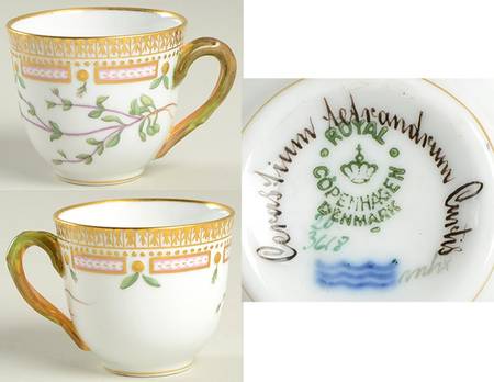 Flora Danica (1790 To 1960) Flat Demitasse Cup-Cerastium tetrandrum Curtis