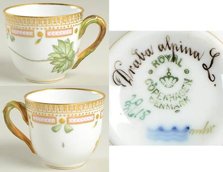 Flora Danica (1790 To 1960) Flat Demitasse Cup-Draba alpina L.
