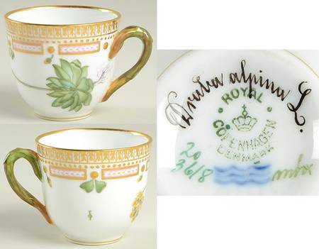 Flora Danica (1790 To 1960) Flat Demitasse Cup-Draba alpina L.