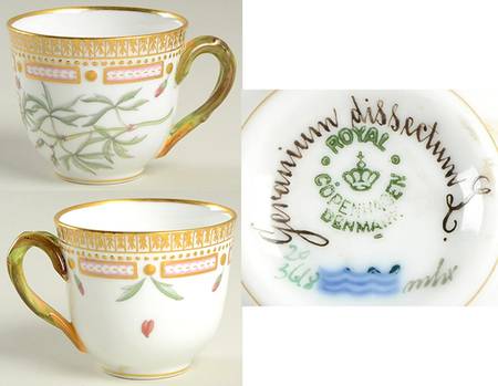 Flora Danica (1790 To 1960) Flat Demitasse Cup-Geranium dissectum L.