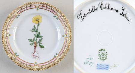 Flora Danica (1790 To 1960) Bread & Butter Plate-Potentilla Vahliana Lehm.