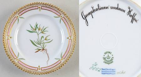 Flora Danica (1790 To 1960) Bread & Butter Plate-Gnaphalium nudum Huffm.