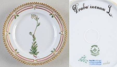 Flora Danica (1790 To 1960) Bread & Butter Plate-Draba incana L