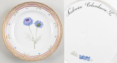 Flora Danica (1790 To 1960) Luncheon Plate Scabiosa Columbaria L.