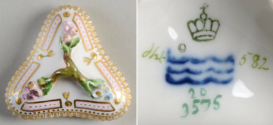 Flora Danica (1790 To 1960) Lid for Triangular Custard Cup-No Decal