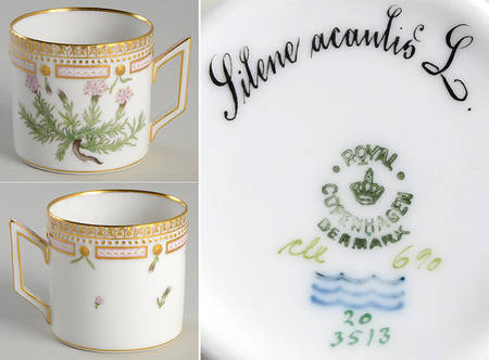 Flora Danica (1790 To 1960) Chocolate Cup-Silene acaulis L.