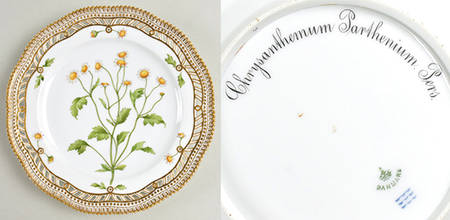 Flora Danica (1790 To 1960) Pierced Luncheon/Fruit Plate-Chrysanthemum Parthen