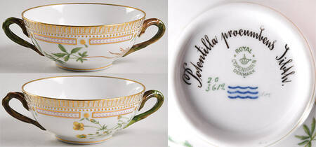 Flora Danica (1790 To 1960) Flat Cream Soup Bowl-Potentilla procumbens Sibth.