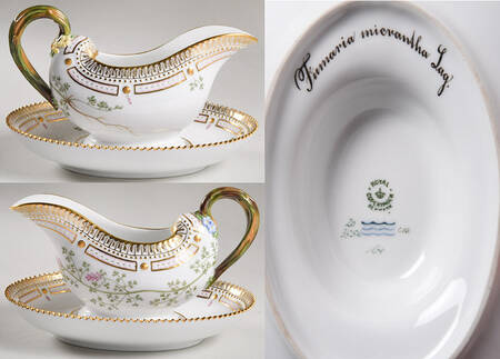 Flora Danica (1790 To 1960) Sauce Boat & Fixed Stand-Fumaria micrantha Lag