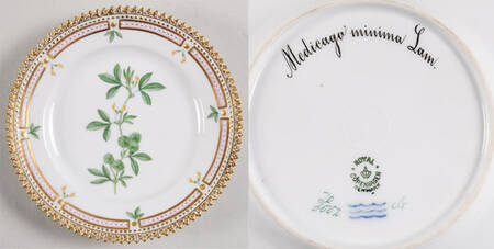 Flora Danica (1790 To 1960) Bread & Butter Plate-Medicago minima Lam