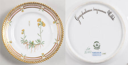 Flora Danica (1790 To 1960) Bread & Butter Plate-Gnaphalium supinum Willd