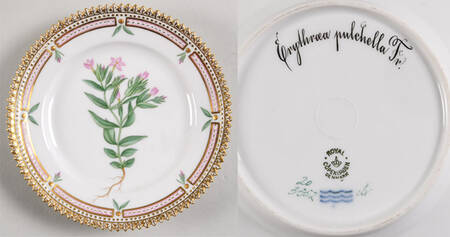 Flora Danica (1790 To 1960) Bread & Butter Plate-Erythraea pulchella Fr.