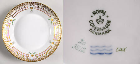 Flora Danica (1790 To 1960) Smooth Saucer for 3512 Chocolate Cup