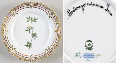 Flora Danica (1790 To 1960) Bread & Butter Plate-Medicago minima Lam