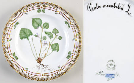 Flora Danica (1790 To 1960) Dinner Plate-Viola montana L
