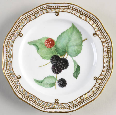 Flora Danica (1790 To 1960) Pierced Luncheon Plate/Fruit Stand-Blackberries