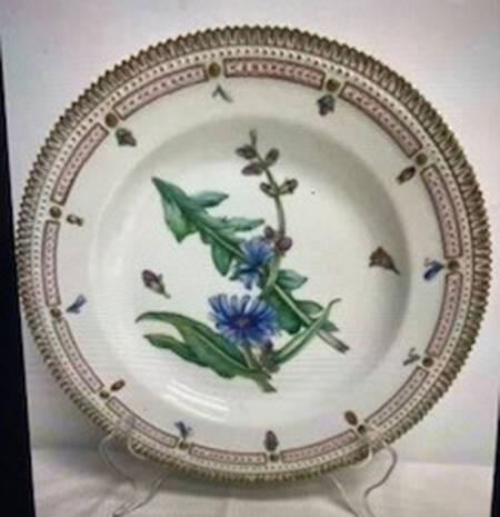 Flora Danica (1790 To 1960) Dinner Plate-Bikgrie uchorium inlubis