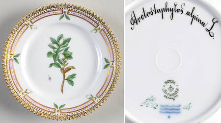 Flora Danica (1790 To 1960) Bread & Butter Plate-Aretaotaphytos alpina L.