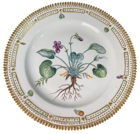 Flora Danica (1790 To 1960) Luncheon Plate Marks Viol viola odorata