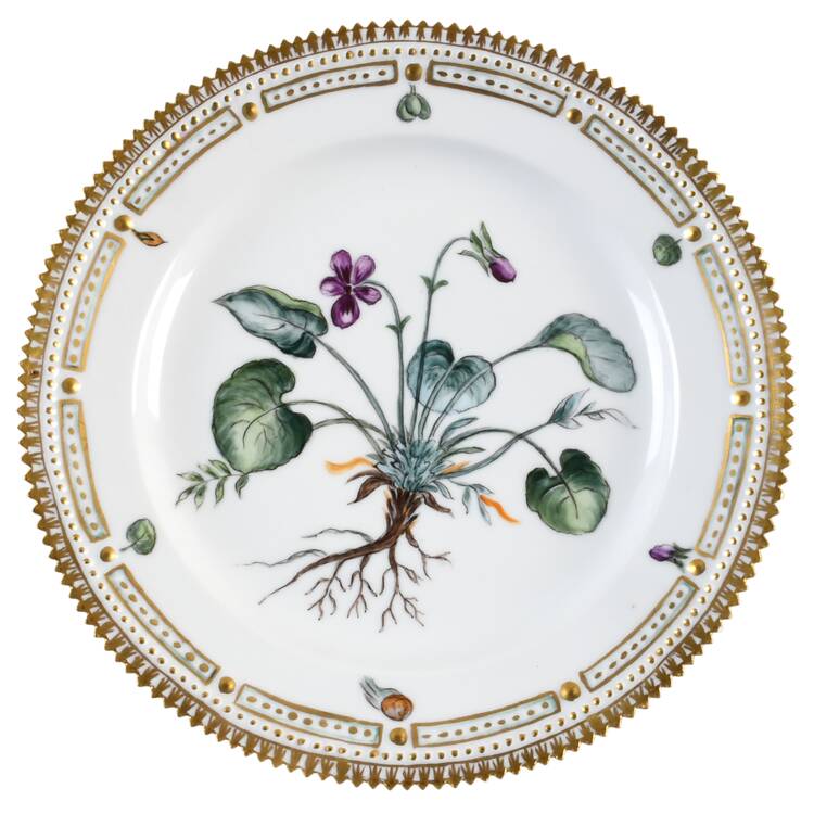 Flora Danica (1790 To 1960) Luncheon Plate Marls Viol viola odorata.