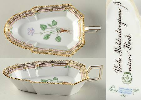 Flora Danica (1790 To 1960) 7" Pickle/Accent Dish-Viola Muhlenberguana B minor