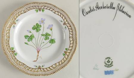 Flora Danica (1790 To 1960) 9" Pierced Luncheon Plate/Fruit Std-Oxalis acetose