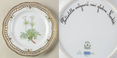 Flora Danica (1790 To 1960) 9" Pierced Luncheon Plate/Fruit St-Pulsatilla vulg
