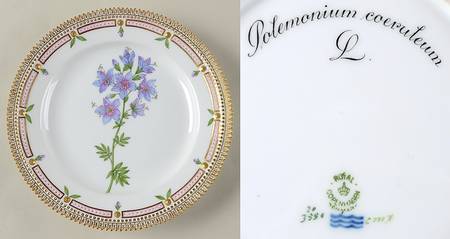 Flora Danica (1790 To 1960) Luncheon plate-Polemonium coeruleum L.