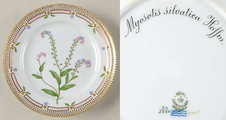 Flora Danica (1790 To 1960) Luncheon Plate-Myosotis silvatica Hoff.