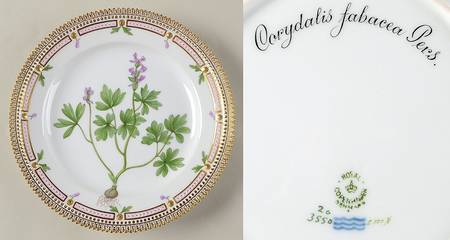 Flora Danica (1790 To 1960) Luncheon Plate-Corydalis fabacea Pers.