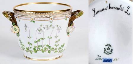 Flora Danica (1790 To 1960) Large Round Wine Cooler/Cachepot-Linnoea borealis