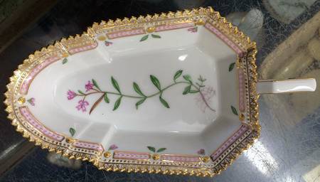 Flora Danica (1790 To 1960) 7" Pickle/Accent Dish-Epilobium alpinum