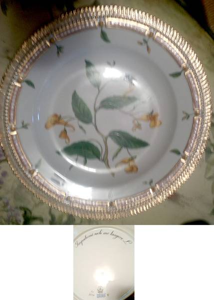 Flora Danica (1790 To 1960) Dinner Plate-Impatierns noli me tangere L