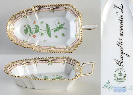 Flora Danica (1790 To 1960) 8" Pickle/Accent Dish-Anagallis arvensis L.