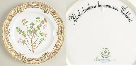 Flora Danica (1790 To 1960) 9" Pierced Luncheon Plate/Fruit Std-Rhododendron l