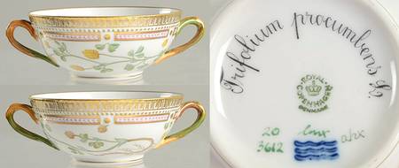 Flora Danica (1790 To 1960) Flat Cream Soup Bowl-Trifolium procumbens L