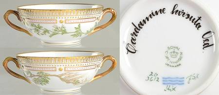 Flora Danica (1790 To 1960) Flat Cream Soup Bowl-Gardamine Hirsuta