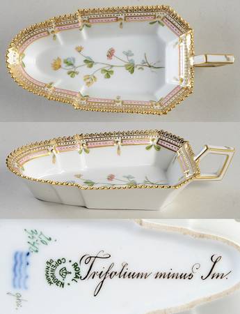 Flora Danica (1790 To 1960) 6" Pickle/Accent Dish-Trifolium minus Lm.