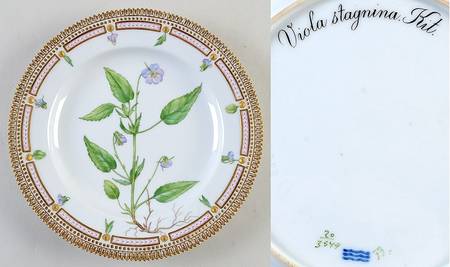 Flora Danica (1790 To 1960) Dinner Plate-Viola stagnama A