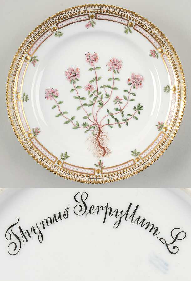 Flora Danica (1790 To 1960) Luncheon Plate-Thymus Serpyllum L