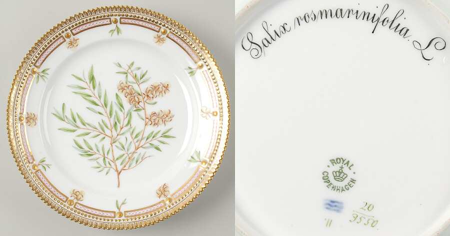 Flora Danica (1790 To 1960) Luncheon Plate-Salix rosmarinifolia L