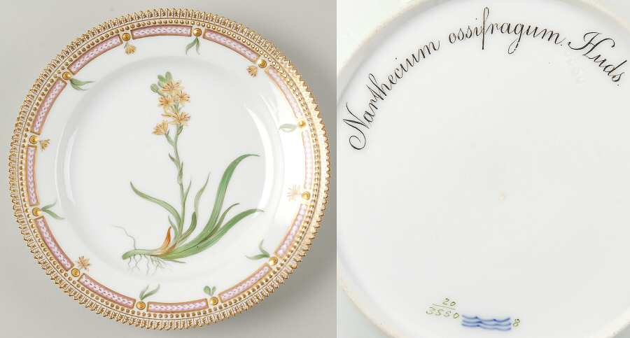 Flora Danica (1790 To 1960) Luncheon Plate-Narthecium ossifragum Huds
