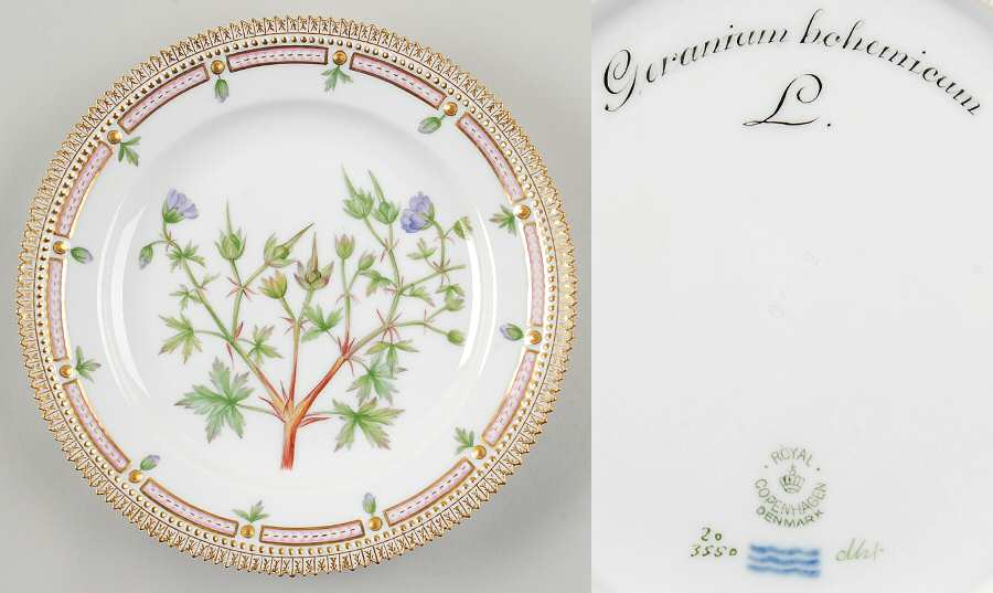 Flora Danica (1790 To 1960) Luncheon Plate-Geranium bohemicum L