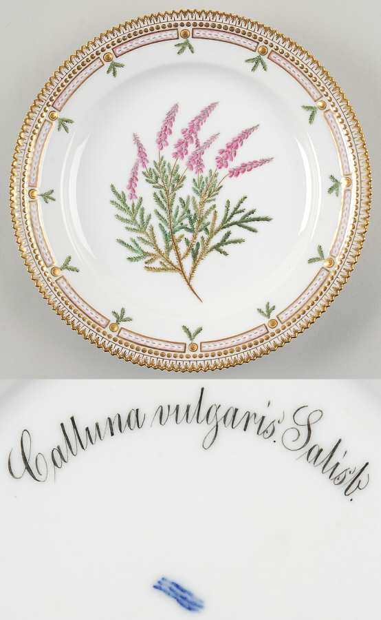Flora Danica (1790 To 1960) Luncheon Plate-Calluna vulgaris Salisb