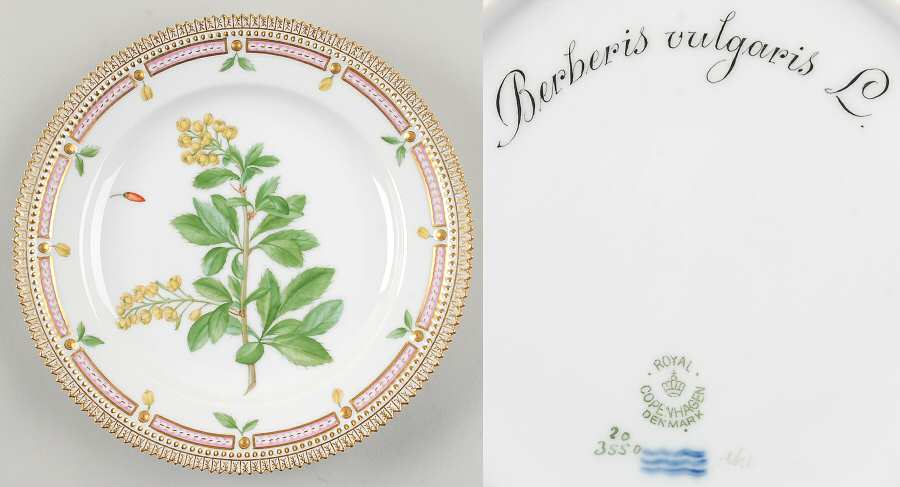 Flora Danica (1790 To 1960) Luncheon Plate-Berberis vulgaris L