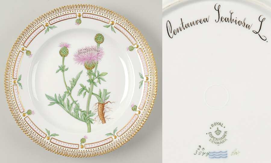 Flora Danica (1790 To 1960) Dinner Plate-Centaurea Scabiosa L