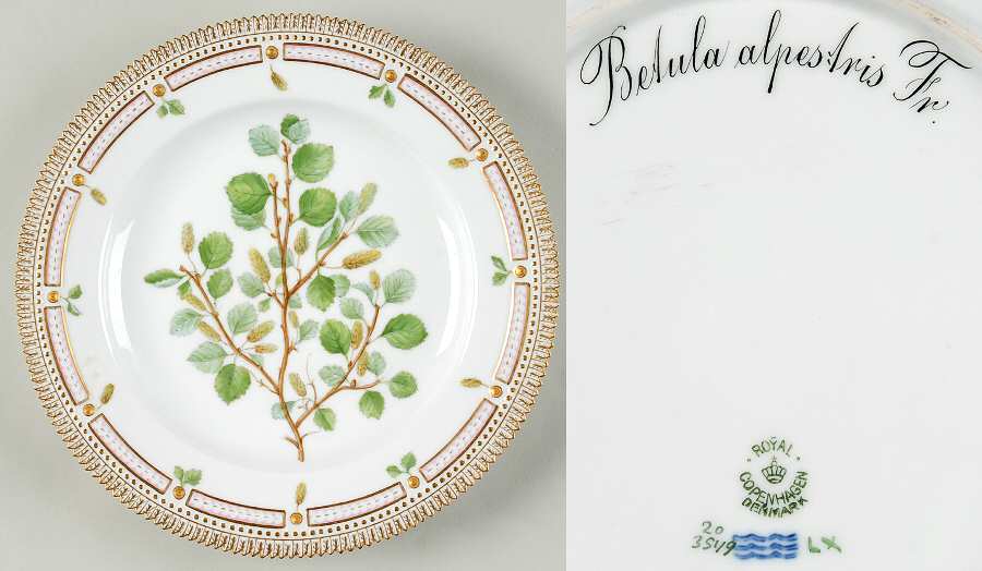 Flora Danica (1790 To 1960) Dinner Plate-Betula alpestris Fr